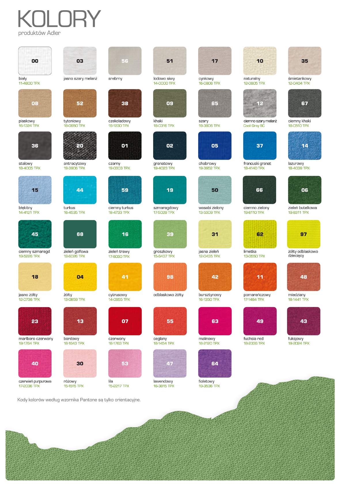 Tabela kolorów Adler